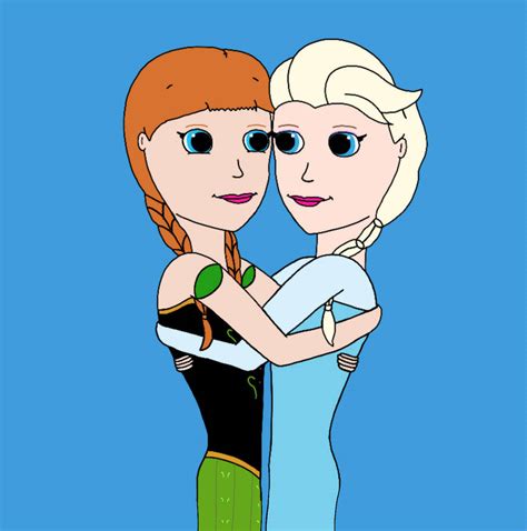 Elsa And Anna Hugging By Robsondoodle On Deviantart