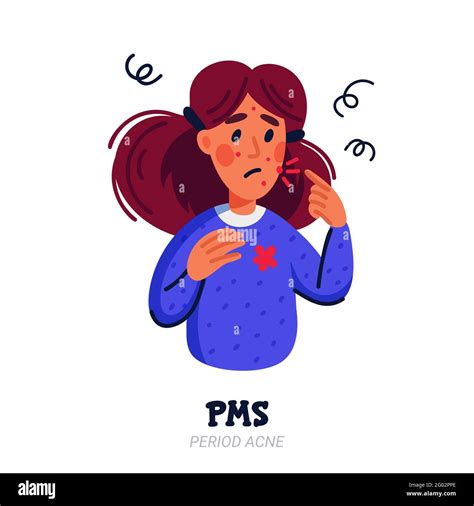 Concept de symptômes PMS Femme souffrant du syndrome prémenstruel tel