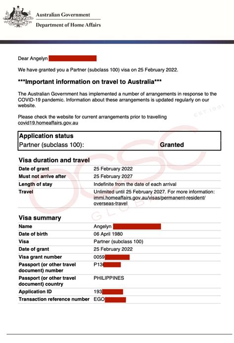 Approval For Australia Partner Visa Subclass 100 OCSC Global