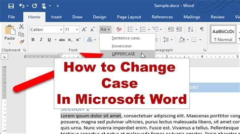 How To Change Case In Microsoft Word Youtube