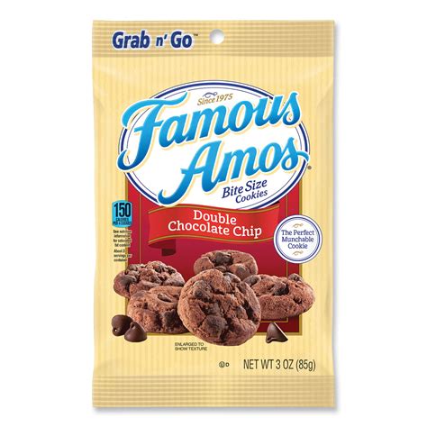 Famous Amos Cookies Double Chocolate Chip 3 Oz Bag 60carton 2757052