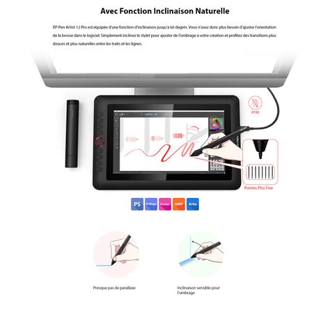 Tablette Graphique Avec Ecran XP PEN Artist 12 Pro 11 6 Pouces