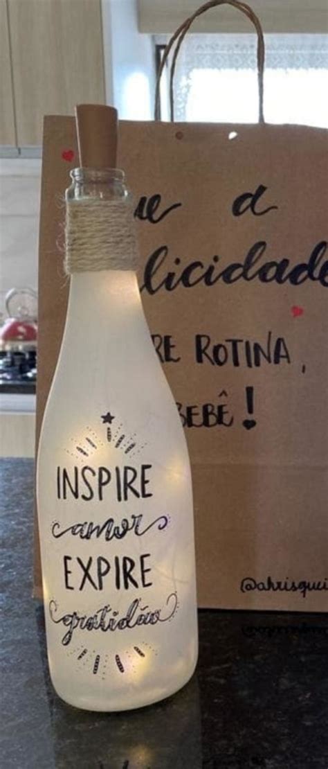 Luminária Garrafa de Luz Inspire Amor Expire Gratidão Elo7