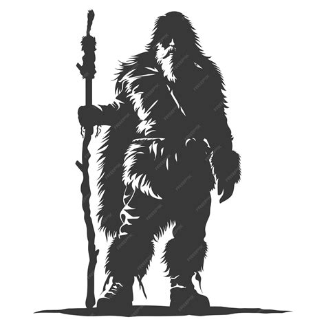 Premium Vector Silhouette Native Arctic Tribe Man Black Color Only