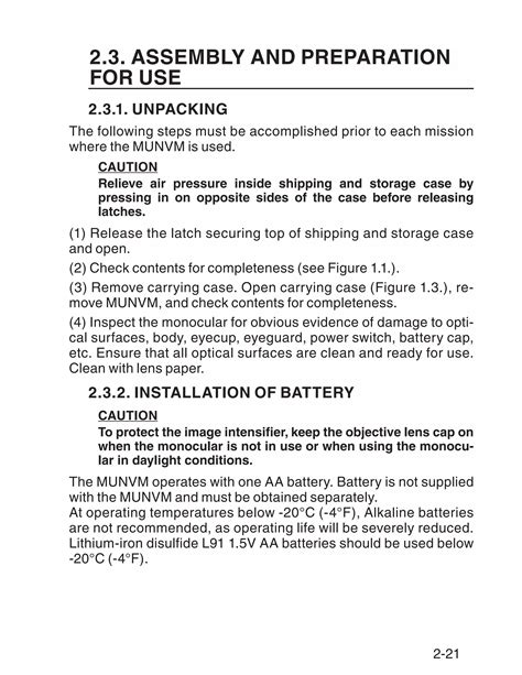 Instruction Manual Atn Series Nv Monocular Optics Trade Pdf