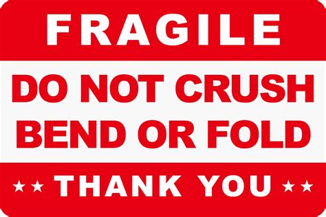 Fragile Do Not Bend Label