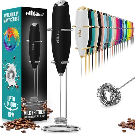 Amazon Elitapro Powerful Milk Frother Wand Handheld Coffee