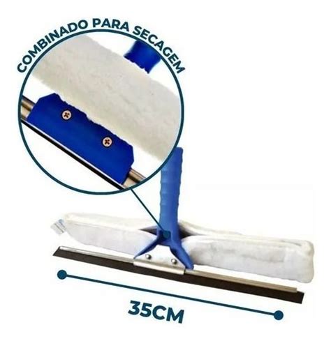 Rodo Combinado Bralimpia 45cm Cabo De 50cm Limpa Vidros Aradesc