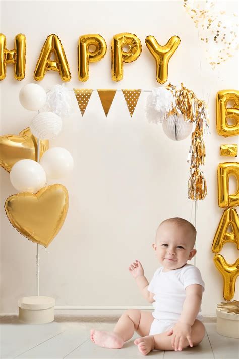 Golden Balloons Birthday Party Decor Backdrop RR5-32