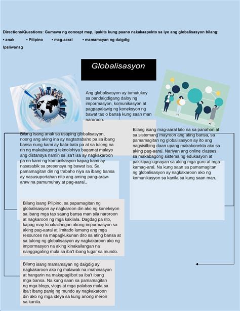 Output Directions Questions Gumawa Ng Concept Map Ipakita Kung