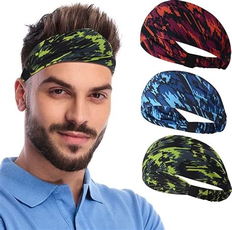 Sunland Workout Headbands For Men 3 Pack Sweat Bands