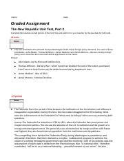 1079819 Docx Name Date Graded Assignment The New Republic Unit Test