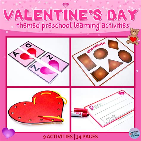 Printable Valentine's Day Learning Activities for Toddlers and Preschoolers