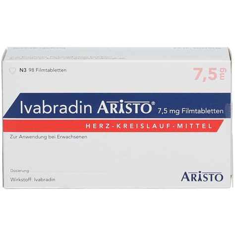 Ivabradin Aristo 7 5 Mg 98 St Mit Dem E Rezept Kaufen Shop Apotheke