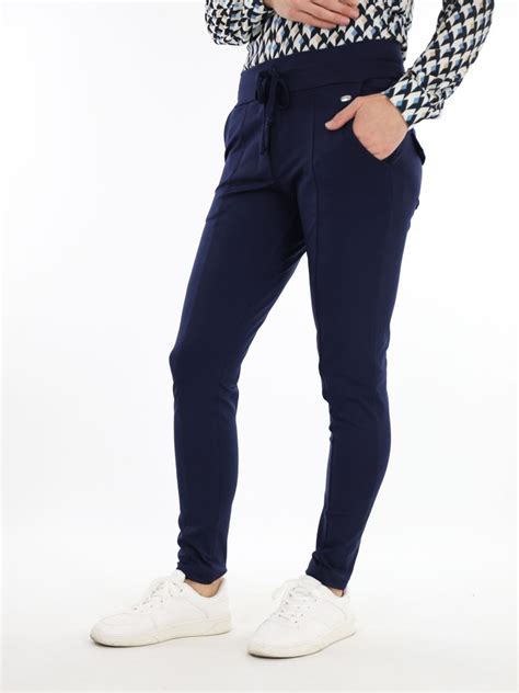 Indigo Blue Travelstof Broek Van Angelle Milan 1501