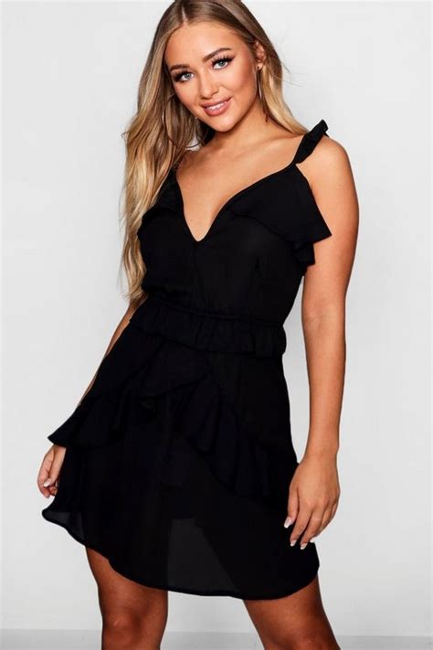 Multi Ruffle Woven Tea Dress Boohoo
