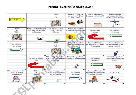 Present simple board game - ESL worksheet by kike23