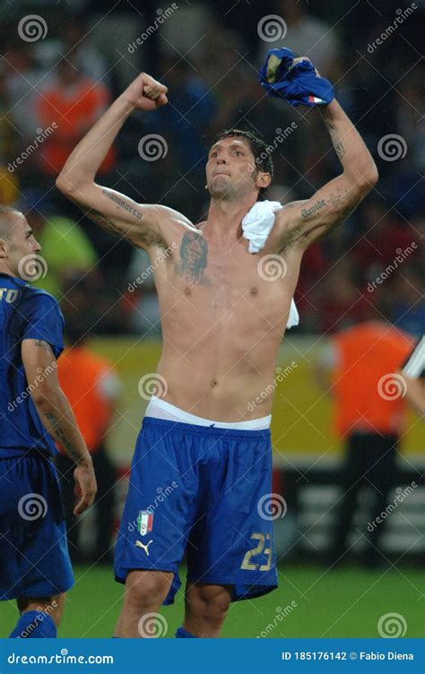 Marco Materazzi Celebrates At The End Of The Match Editorial