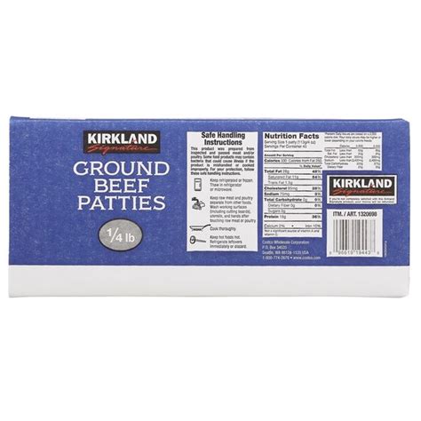 Kirkland Signature Ground Beef Patties 025 Lb Instacart