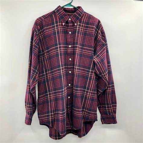 Ralph Lauren Blaire Plaid Flannel Shirt Mens L Used Gem