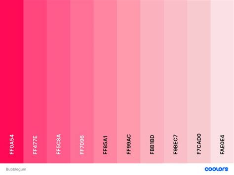 Bubblegum | Color palette pink, Color palette design, Hex color palette