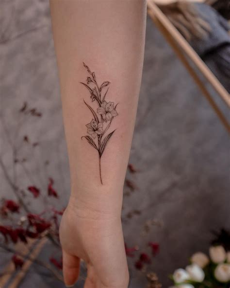 59 Gladiolus Tattoo Ideas That Are Blooming Great Gladiolus Tattoo