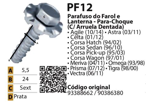 Parafuso Do Farol Lanterna Para Choque Agile Astra Celta Corsa