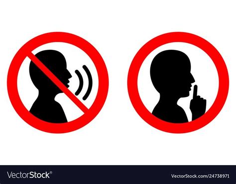 Keep Quiet Silent Please Sign Crossed Person Vector Image On