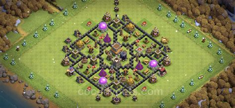 Trophy Defense Base Th8 With Link Anti Everything Hybrid Clash Of