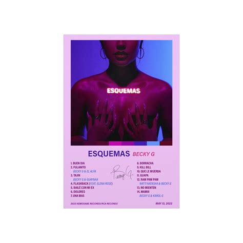 Becky G Esquemas Album Poster Etsy