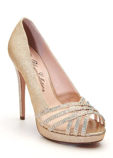 Davids Bridal Wedding And Bridesmaid Shoes Peep Toe Heel With Crystal