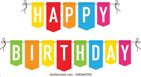 Happy Birthday Colourful Bunting Background Stock Vector (Royalty Free ...