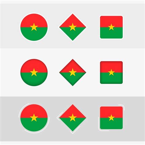 Premium Vector Burkina Faso Flag Icons Set Vector Flag Of Burkina Faso