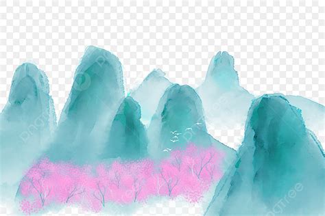 Chinese Feng Shui White Transparent Chinese Feng Shui Ink Landscape