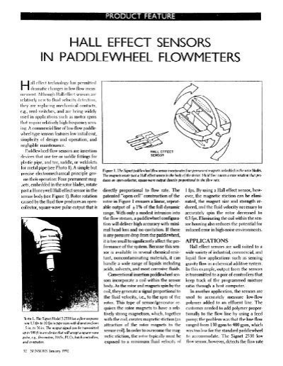 Hall Effect Sensors In Paddlewheel Flow Sensors Georg Fischer