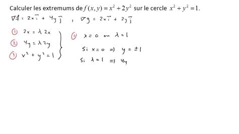 Multiplicateurs De Lagrange 2 YouTube