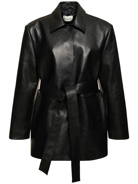 MAGDA BUTRYM Leather Belted Jacket Magda Butrym