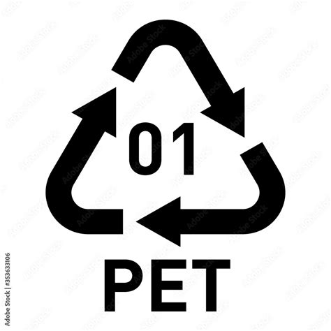 Pet Recycling Code Symbol Plastic Recycling Vector Polyethylene