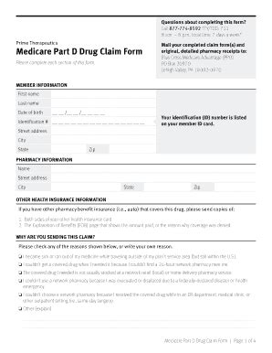 Fillable Online Ind Ppo Med Part D Drug Claim Form Fax Email Print