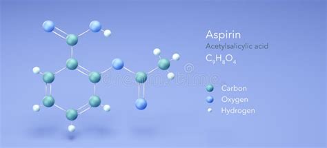 Ácido Acetilsalicílico Aspirin Molécula Do ASA Chemica Estrutural