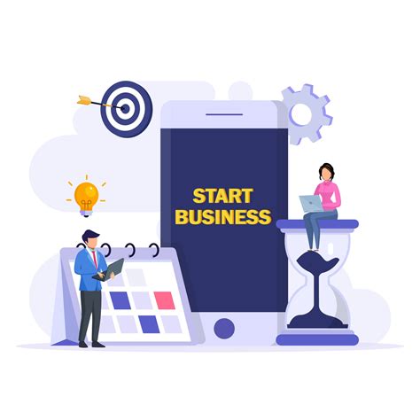 Start Business Concept Flat Design New Business Project Start Up