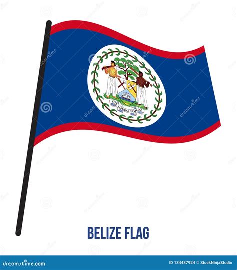 Ejemplo Del Vector Que Agita De La Bandera De Belice En El Fondo Blanco