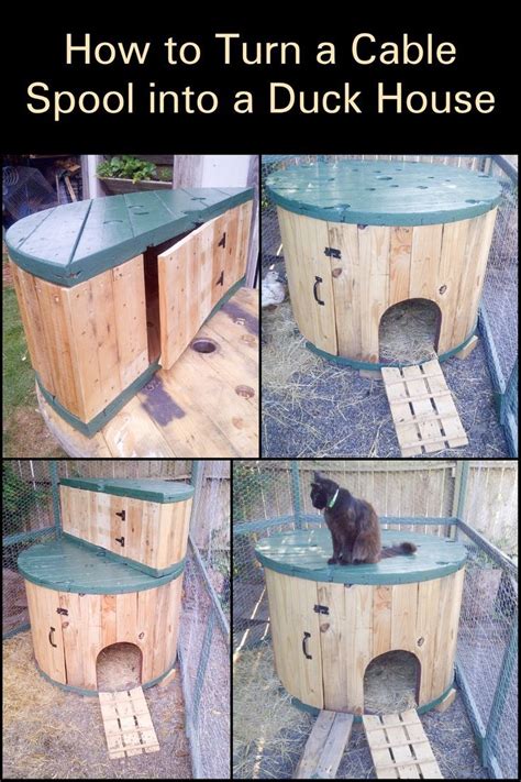 Inexpensive Duck House From A Wooden Cable Spool Your Projects Obn