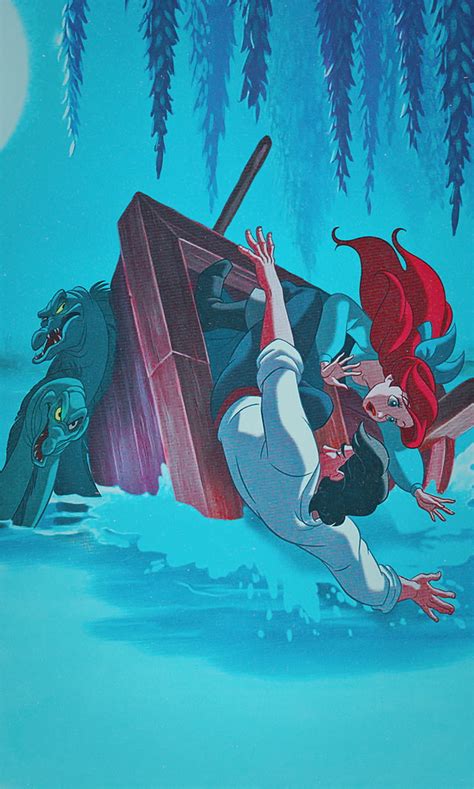 Little Mermaid Boat Ariel Disney Eric Fantasy Girl Kiss The Girl