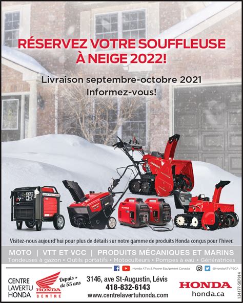 Honda Souffleuses Neige Hss Ct En Vente L Vis Centre Lavertu Honda