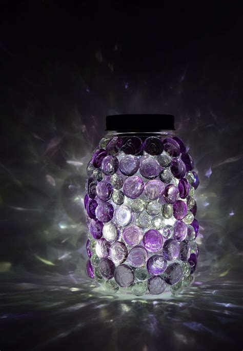 Glittering Gem Mason Jars Lights Mason Jar Crafts Diy Mosaic Vase Diy Mason Jar Lighting