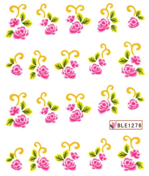 Nail Art Water Transfer Sticker Decal Stickers Pretty Flowers Pink