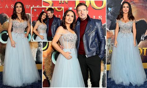 Salma Hayek Rocks Princess Like Blue Gown As She And Antonio Banderas