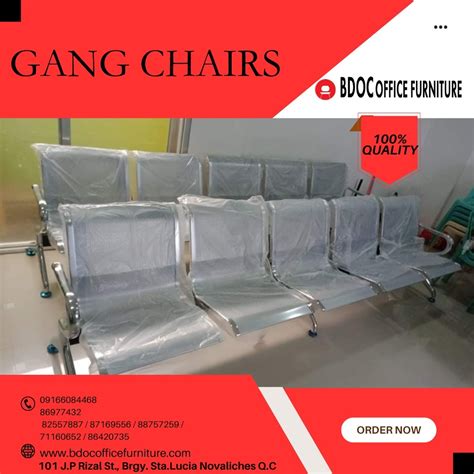 5 Seaters Gang Chairs Office Furniture BDOC Furniture Home