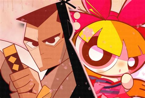 Blossom And Samurai Jack By J5ajj On Deviantart Samurai Jack Powerpuff Girls Wallpaper Samurai